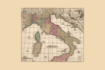 Péninsule italienne 1740 - Carte des États italiens pré-unification