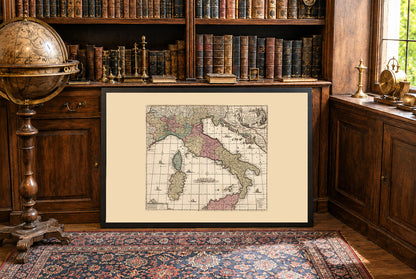 Italian Peninsula 1740 - Map of the Pre-Unification Italian States