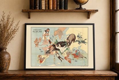Töte diesen Adler 1917 - Propagandakarikaturkarte aus dem Ersten Weltkrieg