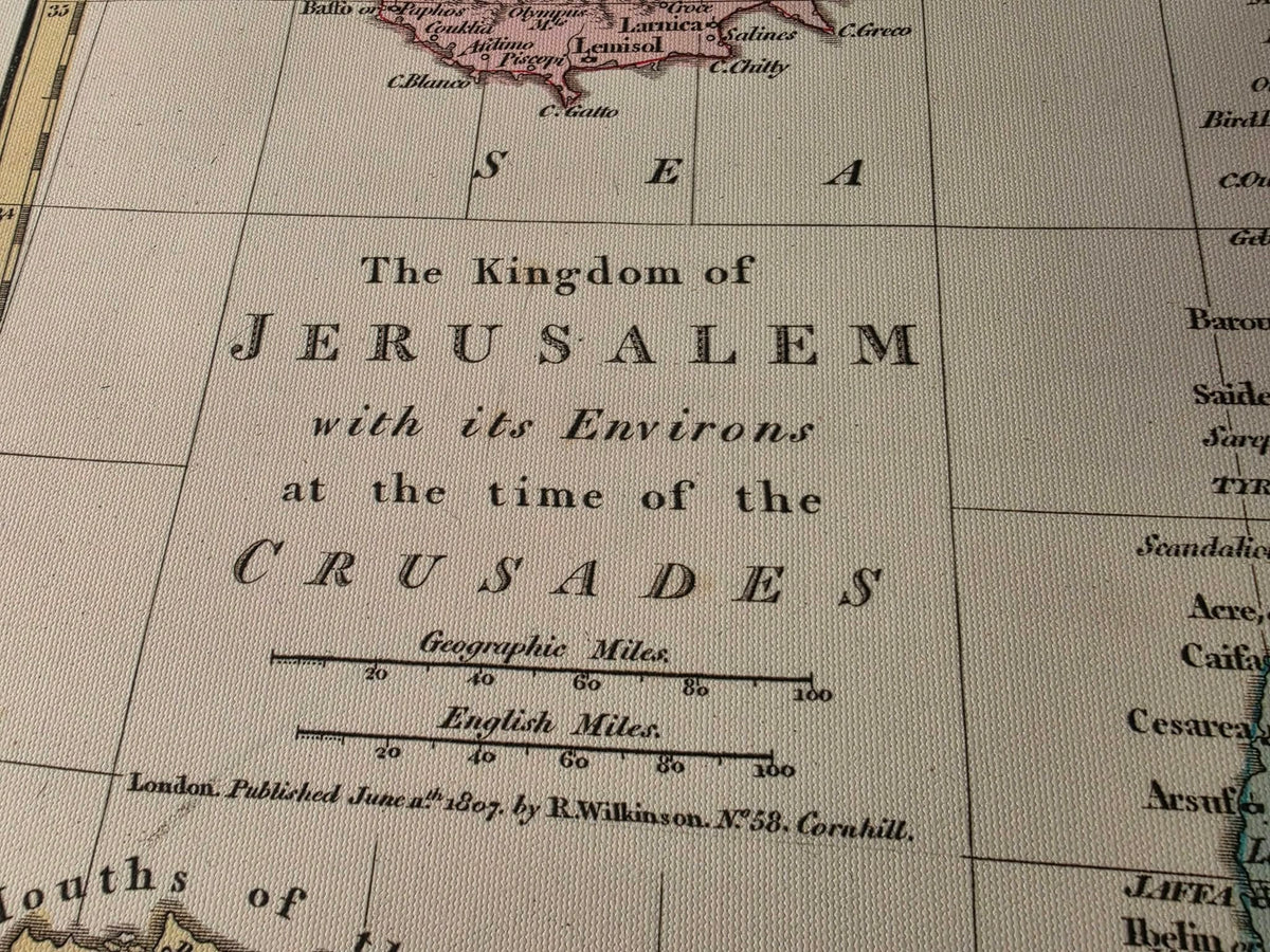 Regno di Gerusalemme durante le Crociate - Poster della mappa storica
