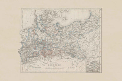 Kingdom of Prussia Map Poster (1871) - Vintage North German States Historical Wall Art (Copy)