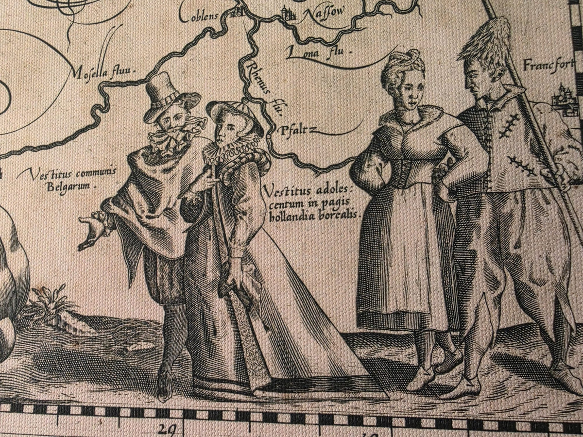 Plakat z Mapą Leo Belgicus (1617) - Zabytkowa Mapa Lwa Niderlandów i Belgii