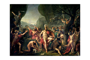 Leónidas en las Termópilas 1814 - Jacques-Louis David - Póster de pintura histórica de la última resistencia de los 300 espartanos