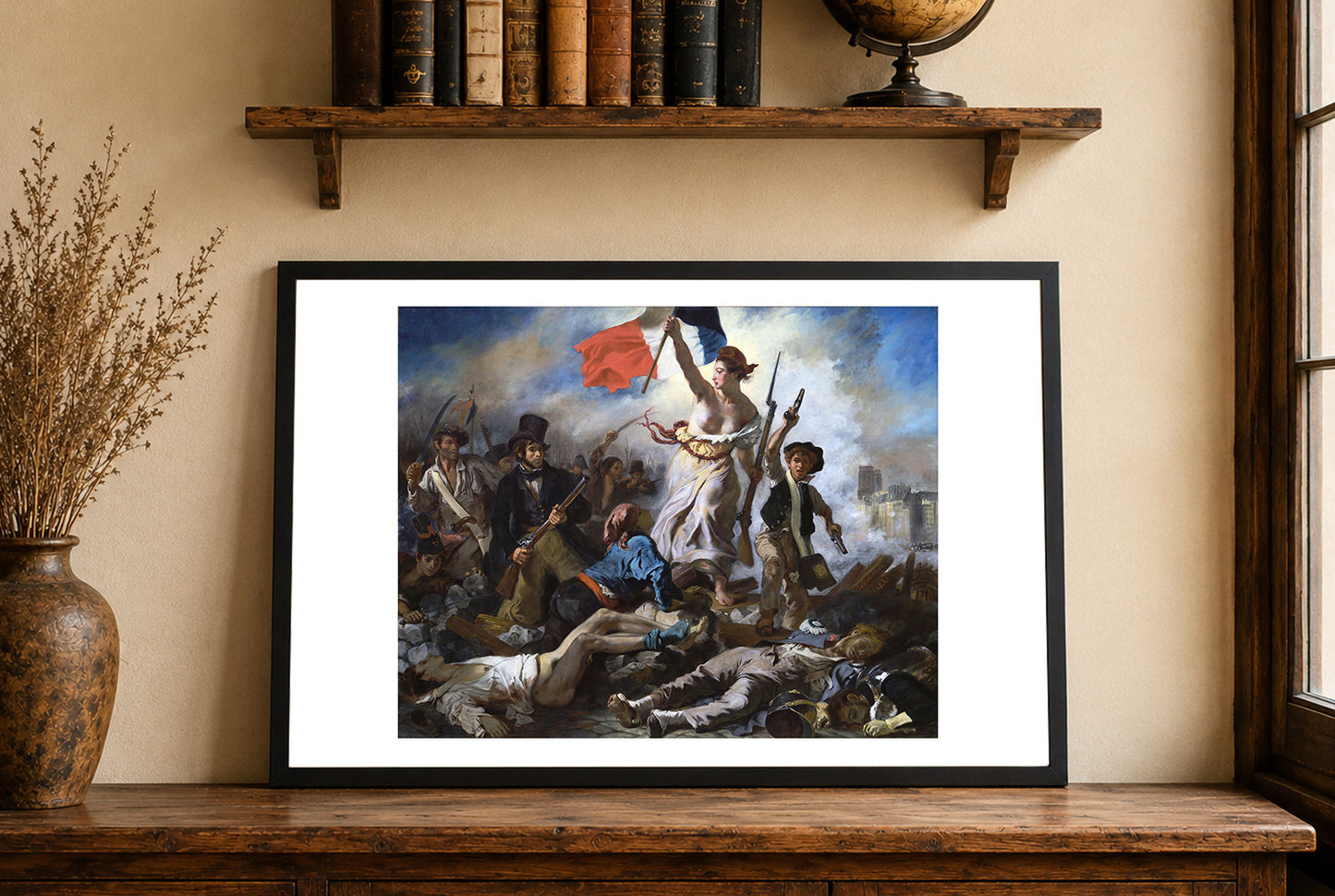 Plakat Wolność wiodąca lud na barykady - Eugène Delacroix Vintage Dekoracja Ścienna