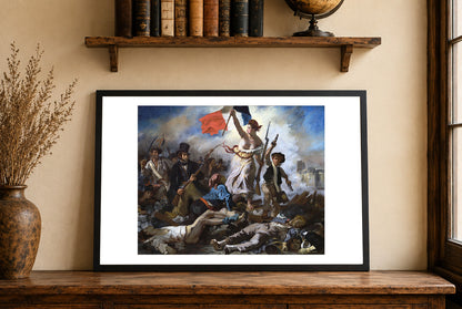 Plakat Wolność wiodąca lud na barykady - Eugène Delacroix Vintage Dekoracja Ścienna