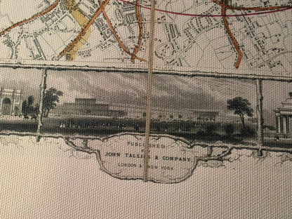 Londres 1851 - Carte illustrée avec les principaux monuments