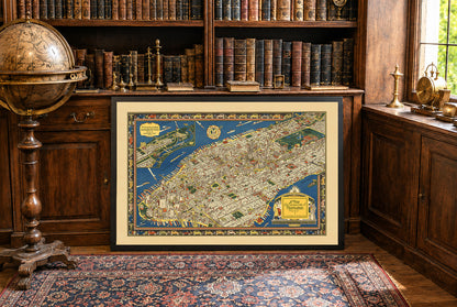 Poster Mappa Pittorica di Manhattan (1926) – Arte Murale Vintage di New York City