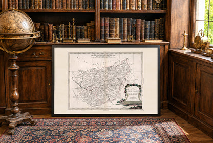 Historisches Kartenposter Masowien, Rawa und Plock – Wandkunst aus dem Polen des 18. Jahrhunderts