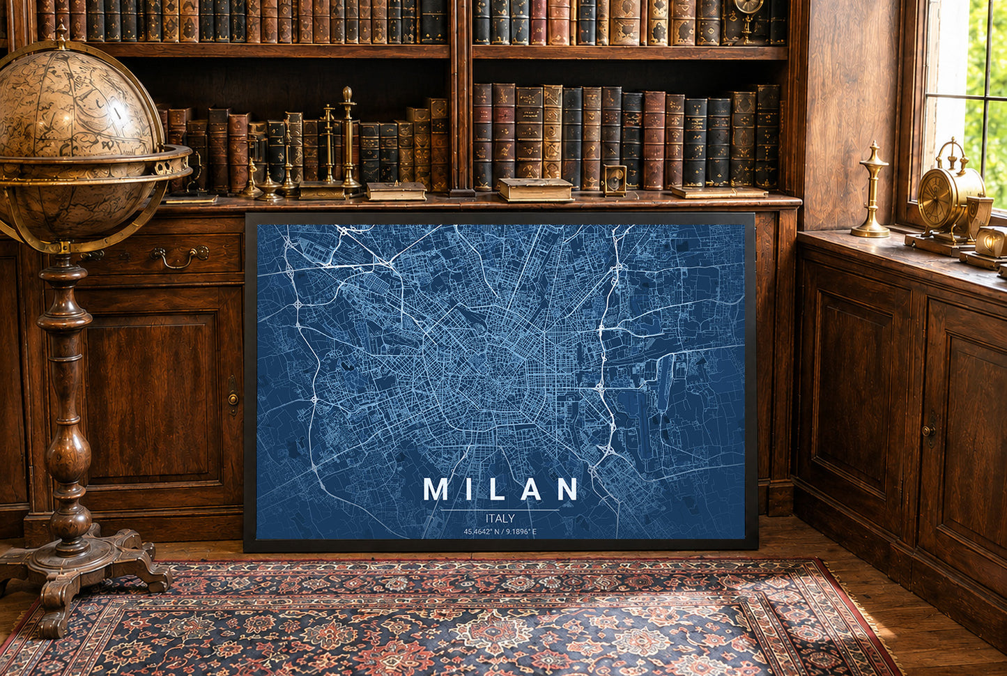 Mappa Blueprint di Milano - Arte da parete moderna delle strade della città