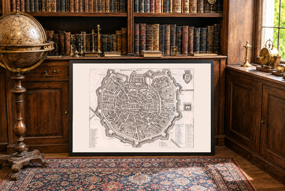 Mailand Kartenposter - Renaissance Stadtplan mit Sternbefestigungen
