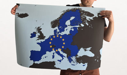 Nowoczesna mapa Unii Europejskiej - plakat ścienny z granicami UE
