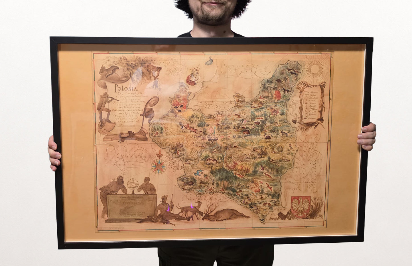 Stampa mappa della Polonia 1938 - Mappa illustrata ‘Poloniae’ di Tadeusz Lipski & Eliasz Kanarek | Arte murale vintage della Fiera Mondiale