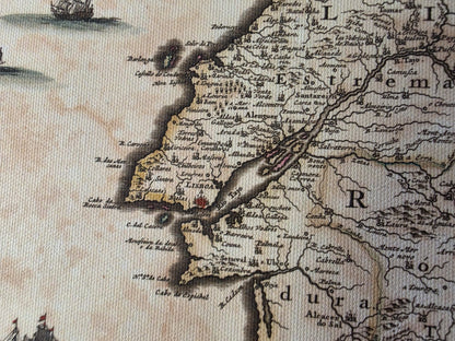 Poster Mappa del Portogallo (1690) - Arte Murale Vintage dei Regni dell'Algarve
