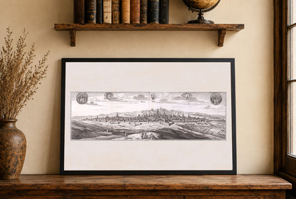 Prague City Poster (1650) - Vintage Prague Engraving Wall Art