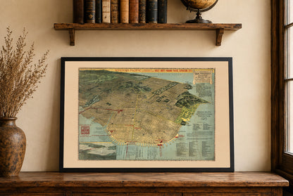 Póster Mapa de la Ciudad de la Exposición de San Francisco (1915) - Arte Vintage Vista Aérea