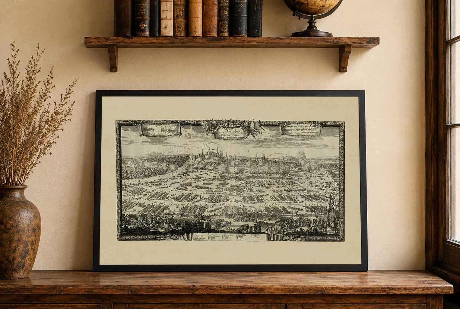 Siege of Kraków Poster (1655) - Swedish Deluge Military Panorama by Erik Dahlbergh (Copy)