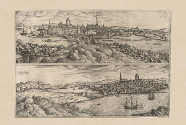 Stampa mappa di Stoccolma 1588 - Braun & Hogenberg ‘Civitates Orbis Terrarum’