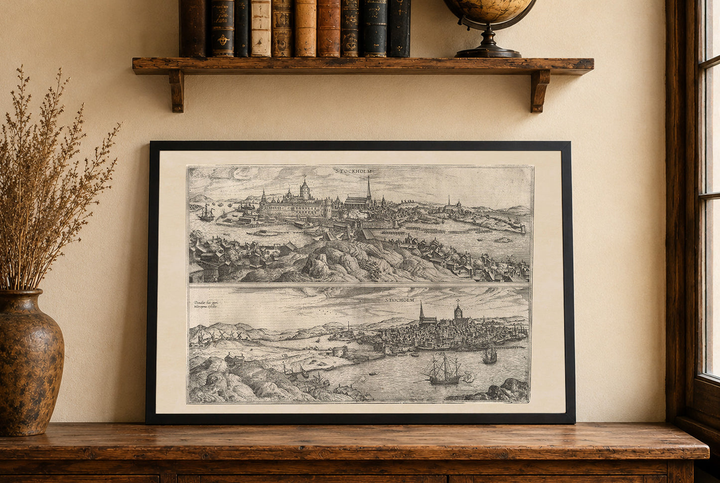 Stockholm 1588 Karten Druck - Braun & Hogenberg ‘Civitates Orbis Terrarum’