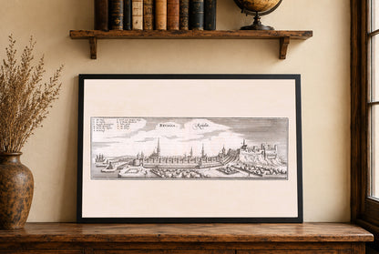Tallinn City Map Poster (1652) - Vintage Reval Engraving Wall Art
