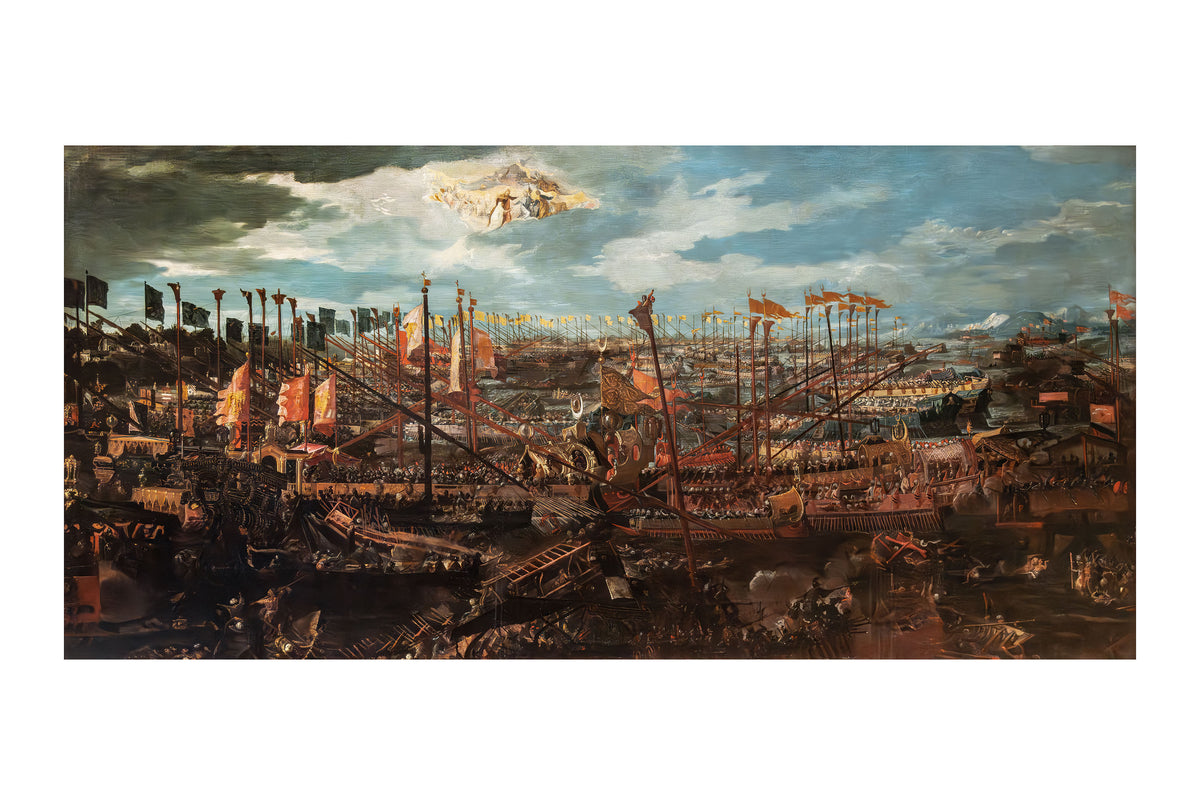 The Battle of Lepanto - Andrea Vicentino - Ottoman Empire and Holy League Naval Battle Historical Painting Poster