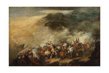 La batalla de Somosierra 1837 - Piotr Michałowski - Póster de pintura histórica de una carga de caballería polaca y las guerras napoleónicas
