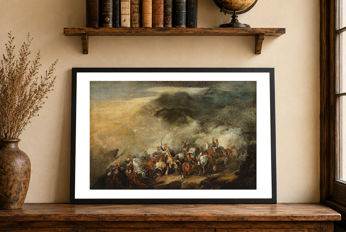 La Bataille de Somosierra 1837 - Piotr Michałowski - Charge de la Cavalerie Polonaise - Affiche Peinture Historique