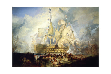 La batalla de Trafalgar 1824 - J. M. W. Turner - Póster de pintura histórica de una batalla naval de las guerras napoleónicas