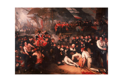 La Mort de Nelson 1806 - Benjamin West - Bataille de Trafalgar - Affiche Peinture Historique
