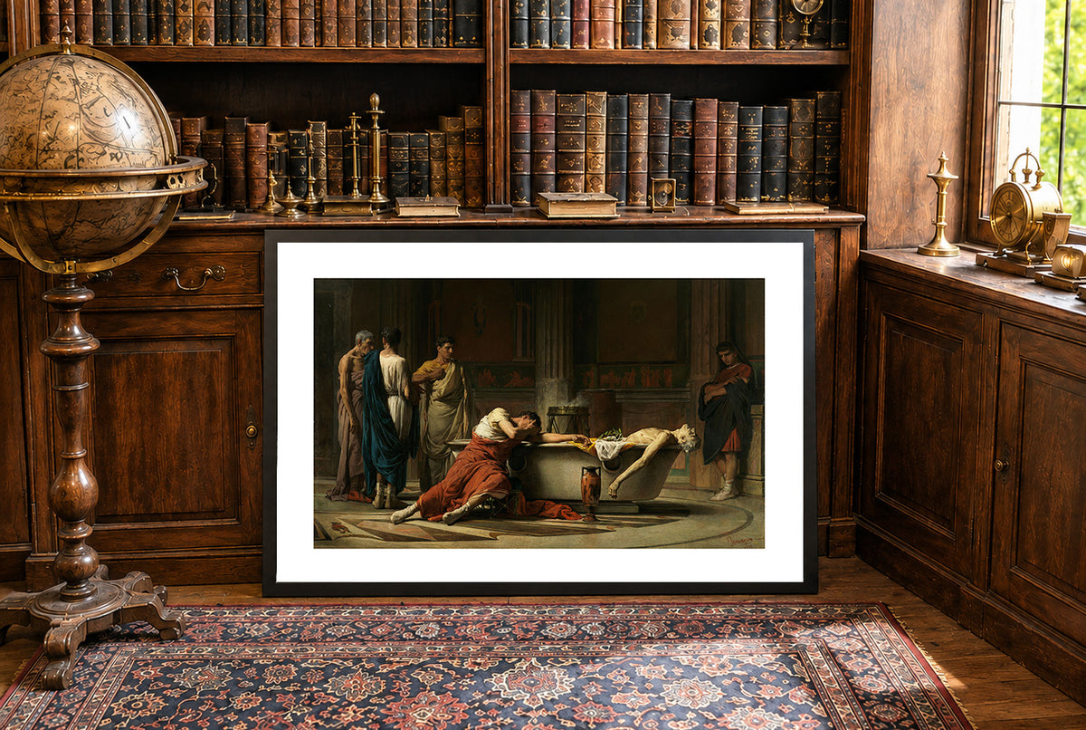 La Mort de Sénèque 1871 - Manuel Domínguez Sánchez - Rome Antique et Empereur Néron - Affiche Peinture Historique