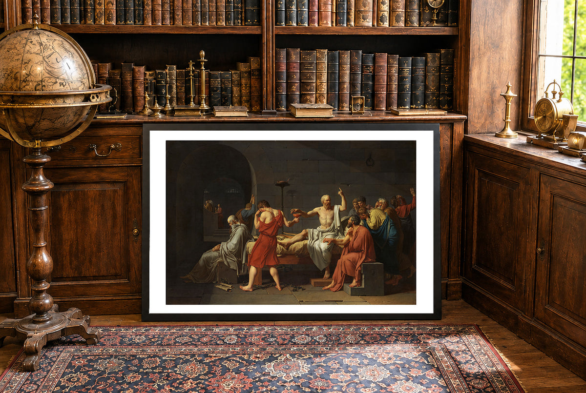 La Mort de Socrate 1787 - Jacques-Louis David - Grèce Antique - Affiche Peinture Néoclassique