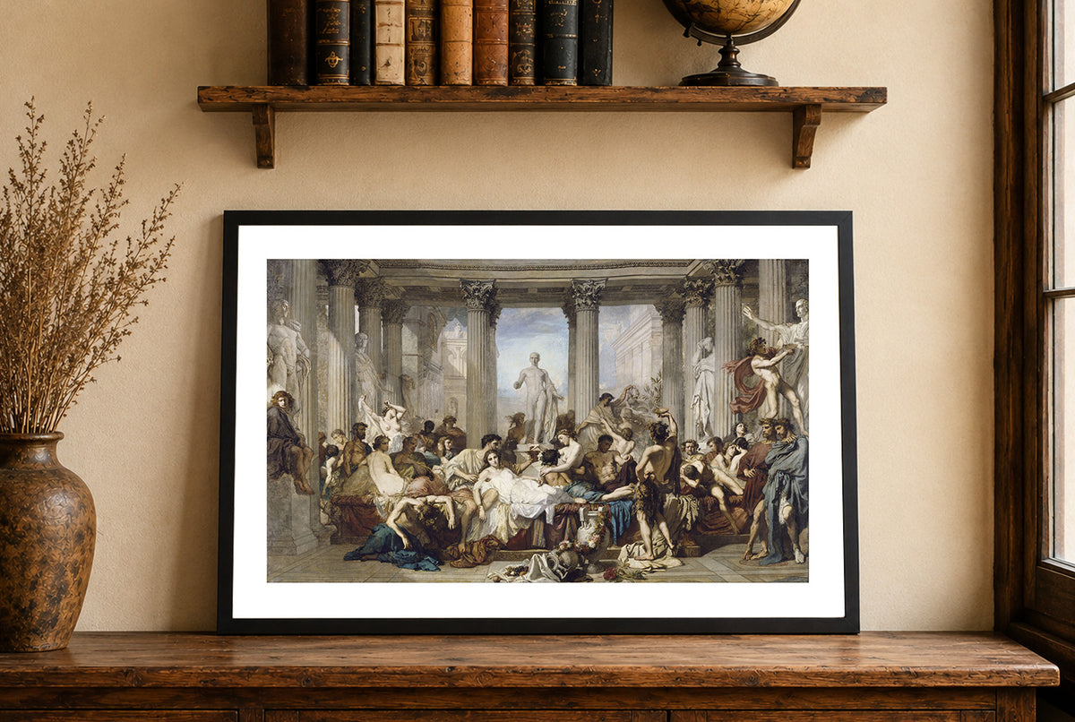 Rzymianie w Okresie Dekadencji 1847 - Thomas Couture - Starożytny Rzym - Historyczny Plakat z Obrazem