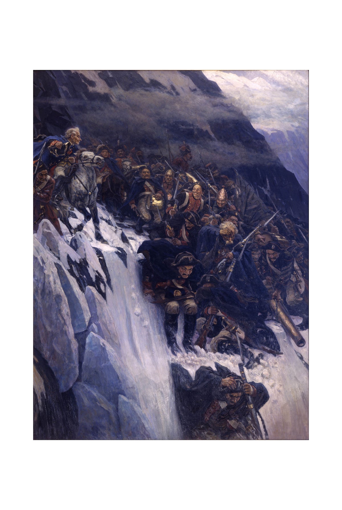 The Russian Army's Crossing of the Alps 1899 - Vasily Surikov - Suvorov's Swiss Campaign Historical Painting Poster