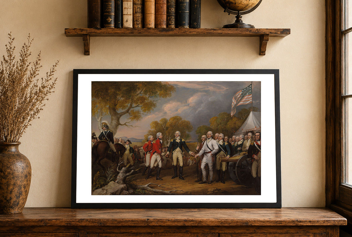The Surrender of General Burgoyne 1821 - John Trumbull - American Revolution Historical Painting Poster