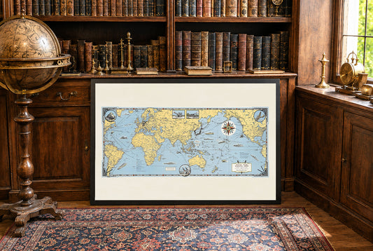 Poster Mappa della Battaglia Total War (1942) – Arte Vintage di Propaganda della Seconda Guerra Mondiale