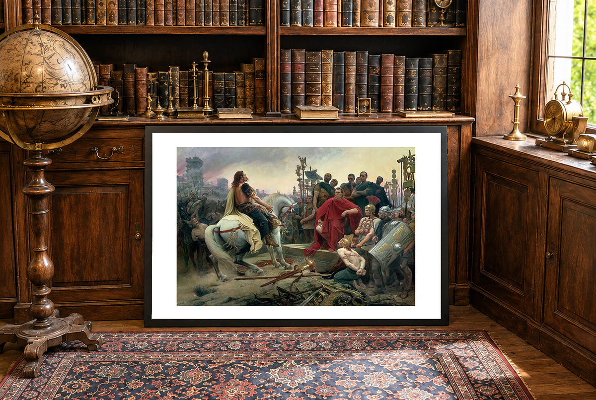 Vercingetorix Throws Down His Arms at the Feet of Caesar 1899 - Lionel Royer - Ancient Rome Historical Painting Poster