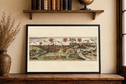 Vintage Krakau Karten Wandkunst - 1618 Cracovia Metropolis Gravur Druck