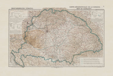 Vintage Map of Hungary Poster - Hungary & Trianon Borders, Historical Europe Map, 1920