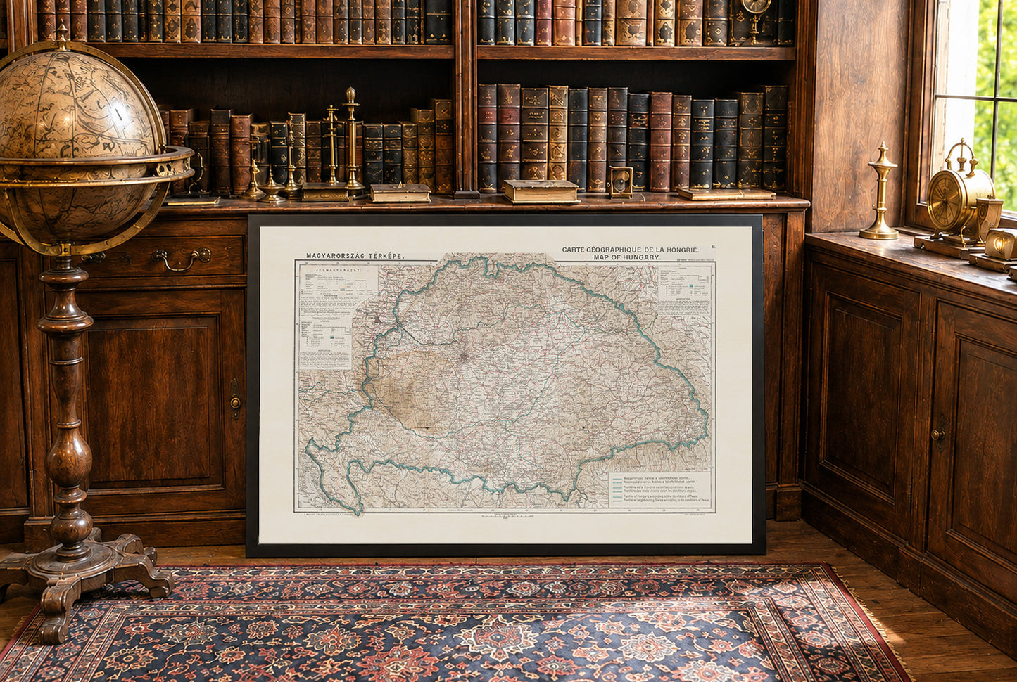 Poster mappa d’epoca dell’Ungheria - Ungheria e confini del Trianon, mappa storica dell’Europa, 1920