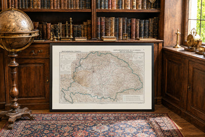Poster mappa d’epoca dell’Ungheria - Ungheria e confini del Trianon, mappa storica dell’Europa, 1920