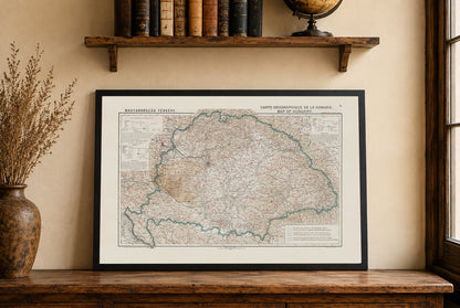 Poster mappa d’epoca dell’Ungheria - Ungheria e confini del Trianon, mappa storica dell’Europa, 1920