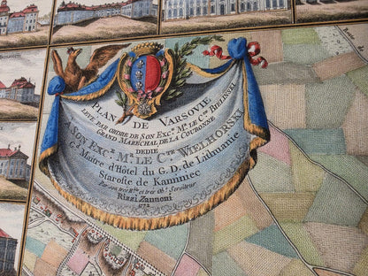 Warsaw 1772 - Historical Map of the Polish Capital with Major Palaces