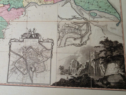 Poster Carte du Comté du Yorkshire (1772) - Carte Historique d'Angleterre par Thomas Jefferys