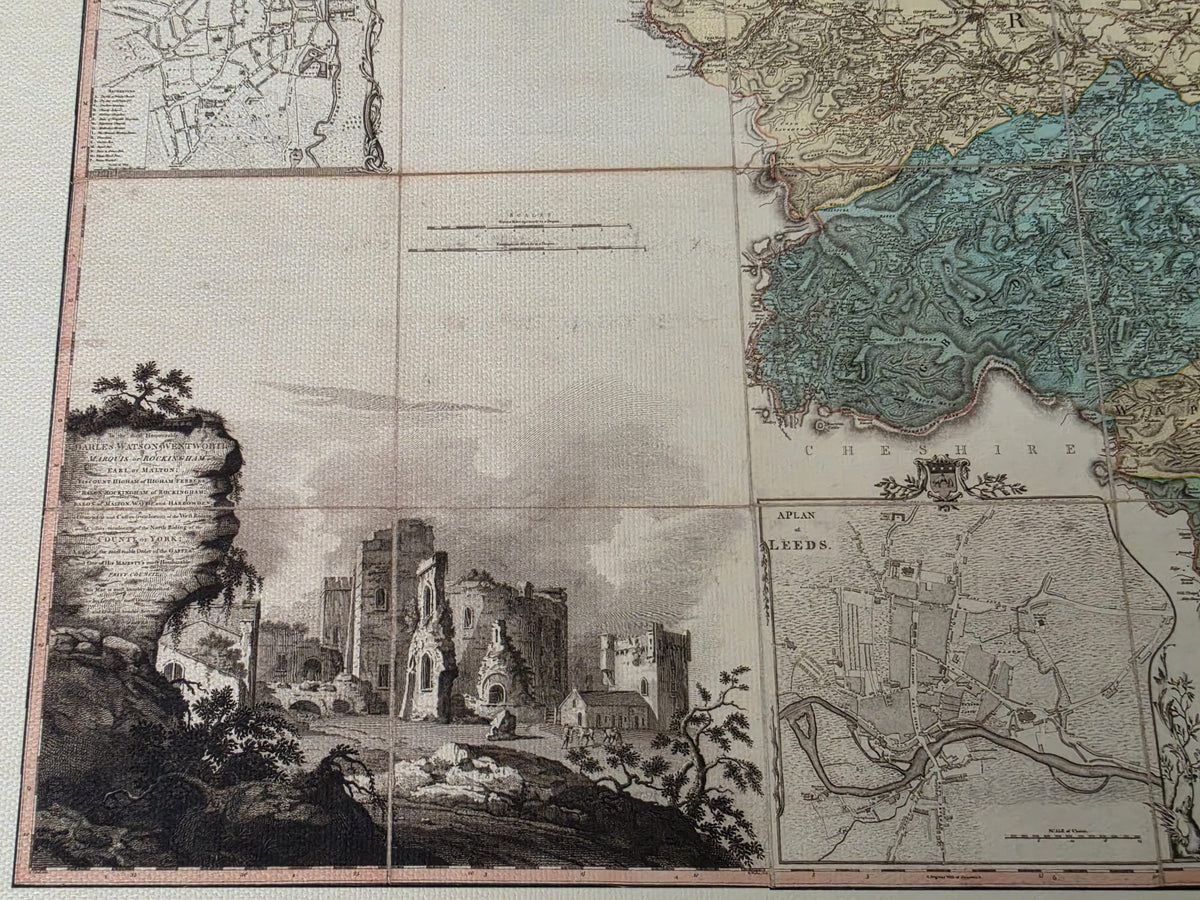 Poster Carte du Comté du Yorkshire (1772) - Carte Historique d'Angleterre par Thomas Jefferys