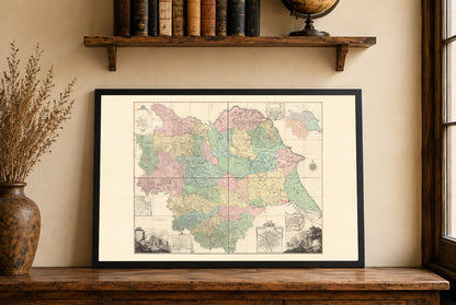 Yorkshire County Map Poster (1772) - Thomas Jefferys Vintage England Wall Art