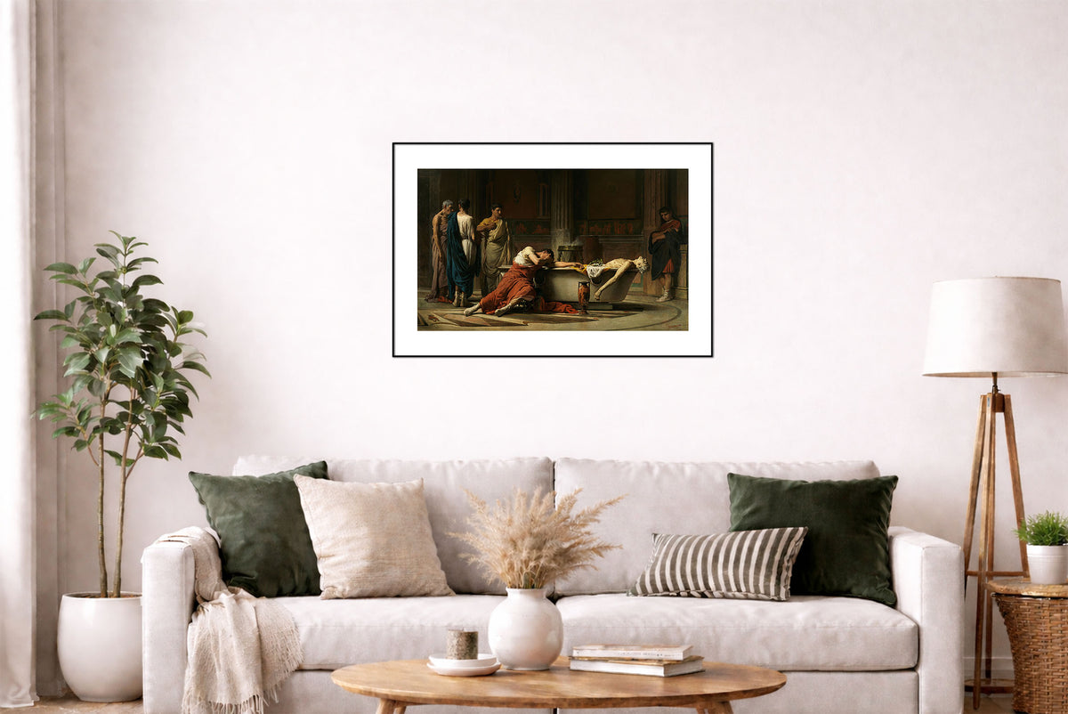 La Mort de Sénèque 1871 - Manuel Domínguez Sánchez - Rome Antique et Empereur Néron - Affiche Peinture Historique