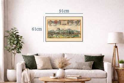 Lviv Stadtkarte Poster (1618) - Vintage Leopolis Gravur Wandkunst