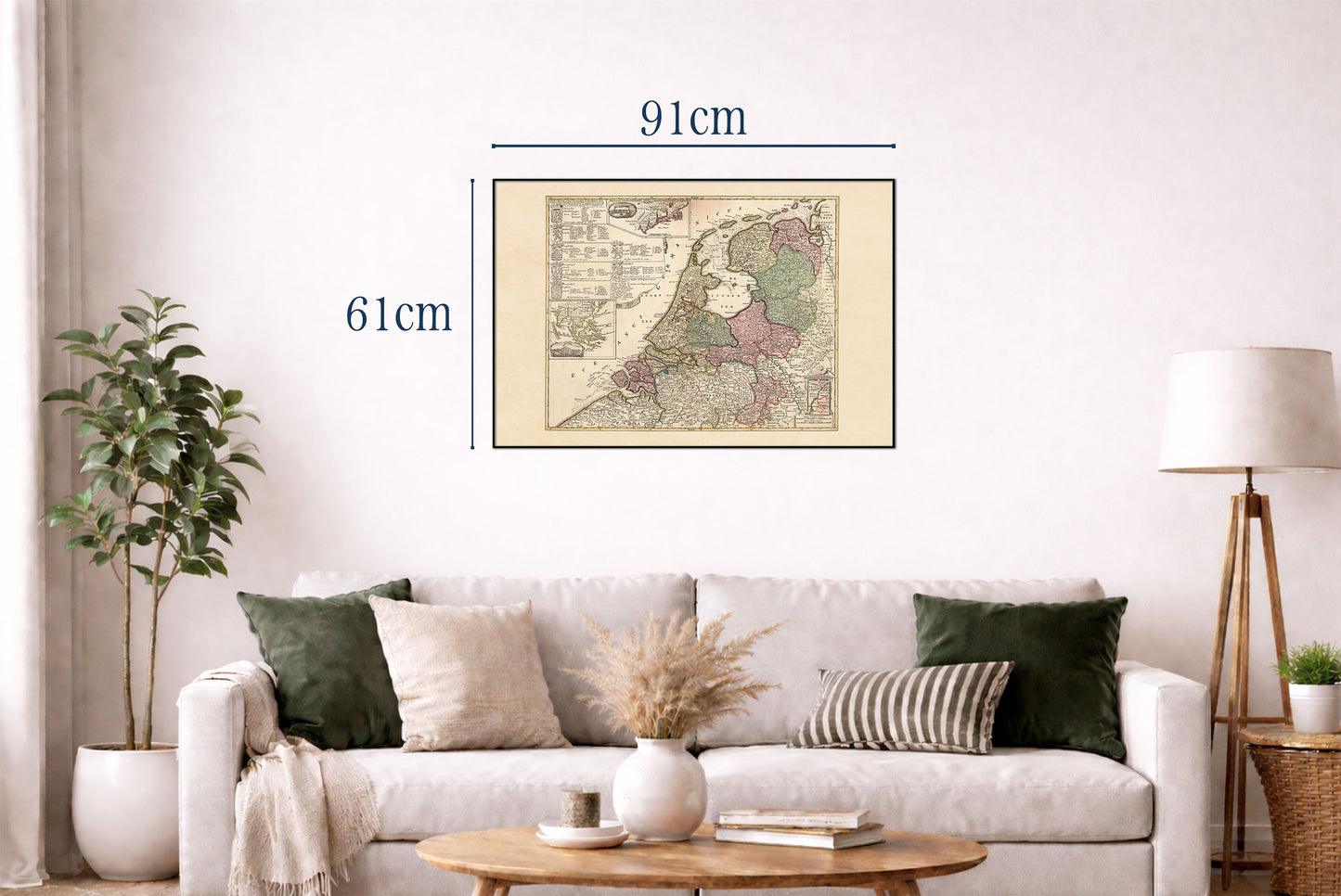 Repubblica Olandese 1740 - Mappa storica dei Paesi Bassi
