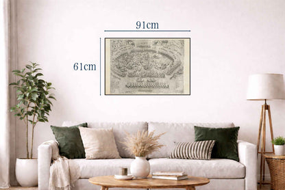 1572 Lepanto Map Poster - Historic Naval Battle Plan of Holy League vs Ottoman Fleet - Strategy Maps