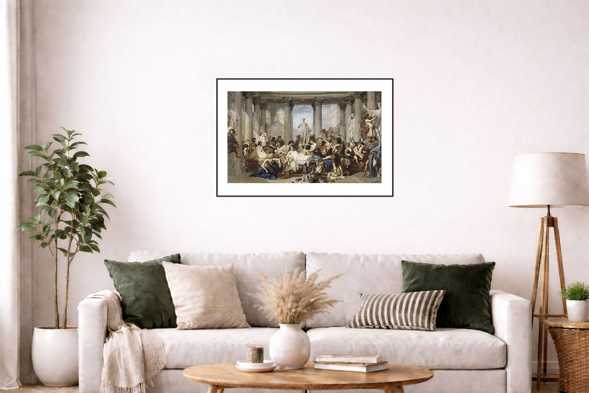 Rzymianie w Okresie Dekadencji 1847 - Thomas Couture - Starożytny Rzym - Historyczny Plakat z Obrazem