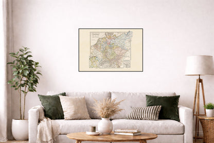 Póster Mapa Histórico de Alemania (1792) - Arte Vintage del Sacro Imperio Romano